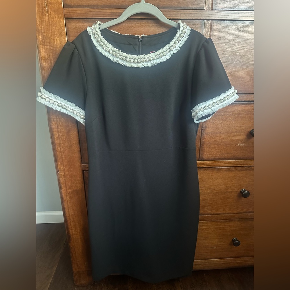 Betsey Johnson Black Dress with White Accents